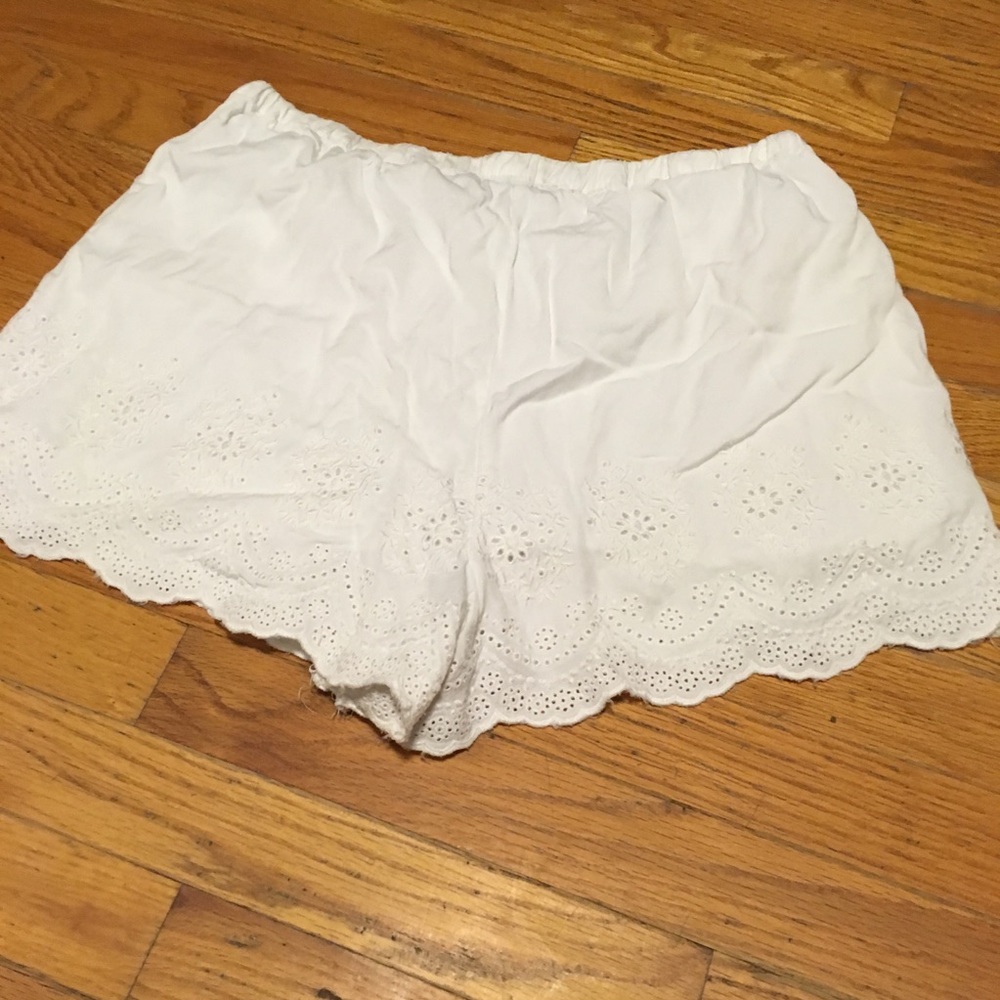 White Embroidered Drawstring Short - Picture 4 of 8